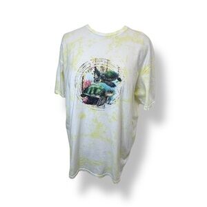 Gildan Adult Unisex Soft Style Tie Dye Graphic Tee Sea Turtle Coastal Yellow XL